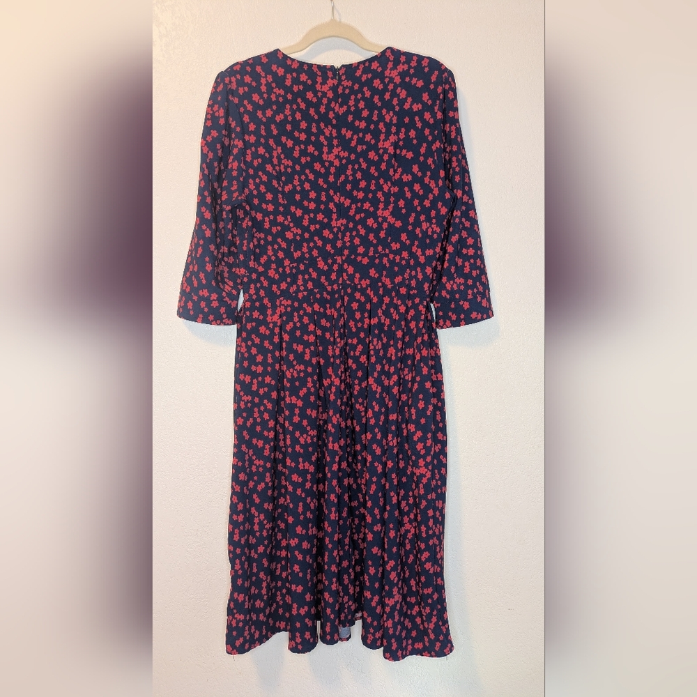 Simple Flavor Floral Midi Dress In Red And Blue - Picture 3 of 6